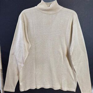 VTG ZZ Mock Neck 100% Silk Knit Pullover Sweater- Long Sleeve - Size L